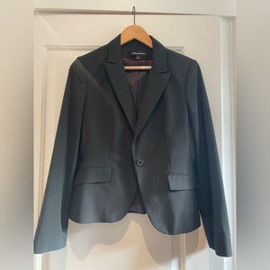 Express Editor One Button Black Pinstriped Blazer, size 6